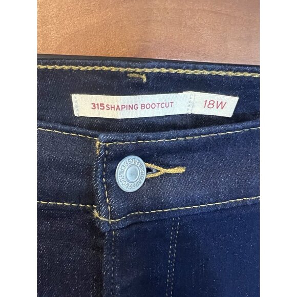Levi's Women 315 Shaping Bootcut Mid Rise Zip Fly Stretch Jeans 18W Dark Blue - Picture 6 of 16